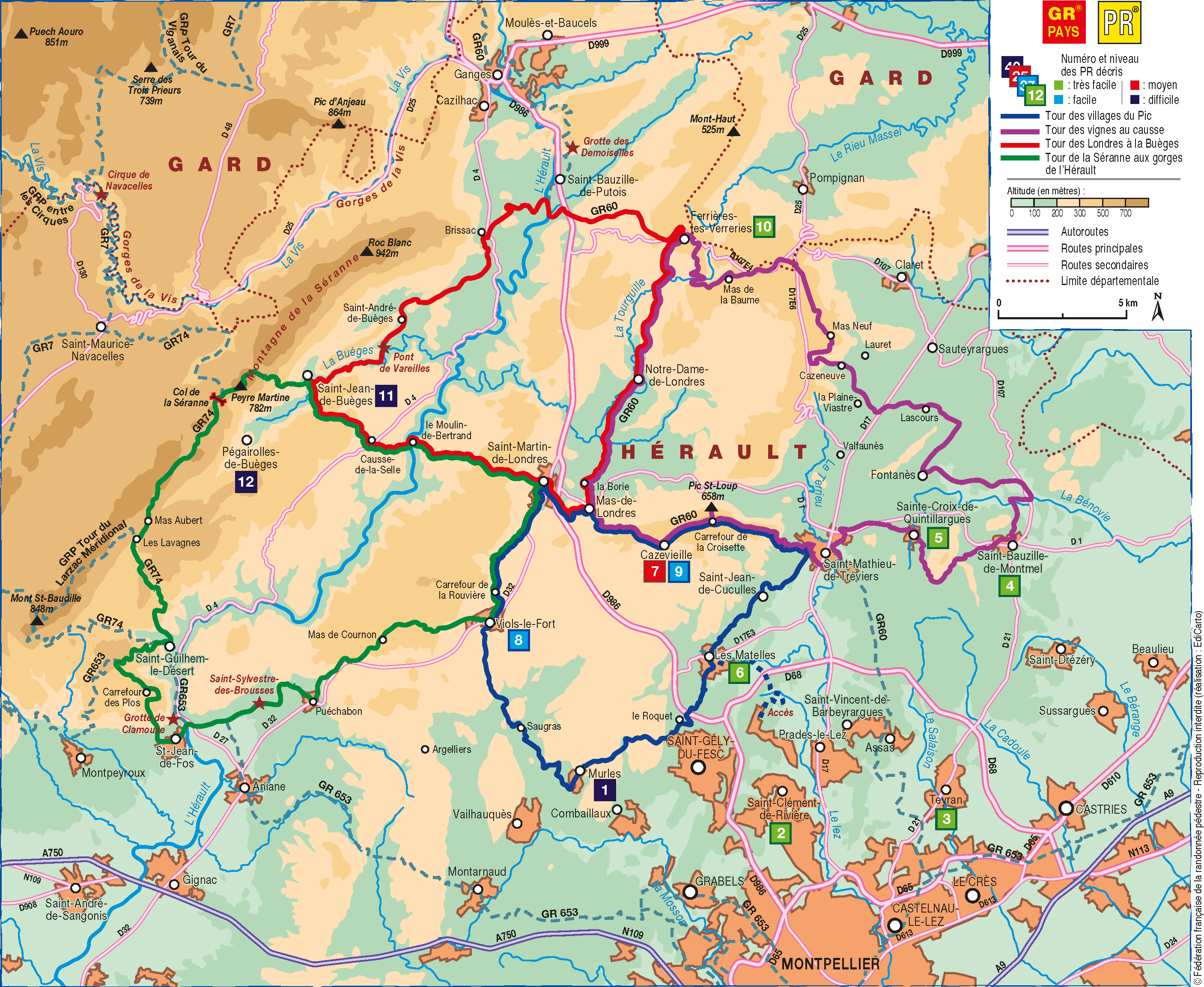 Topoguide Pic Saint Loup - FFRandonnée