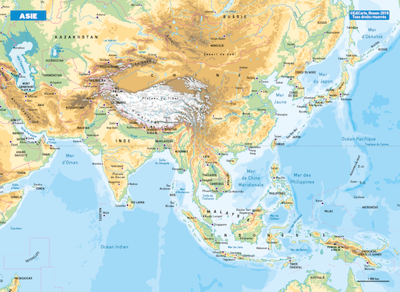 Asie - EdiCarto - agence de cartographie spécialisée - Communication - agenda et calendrier