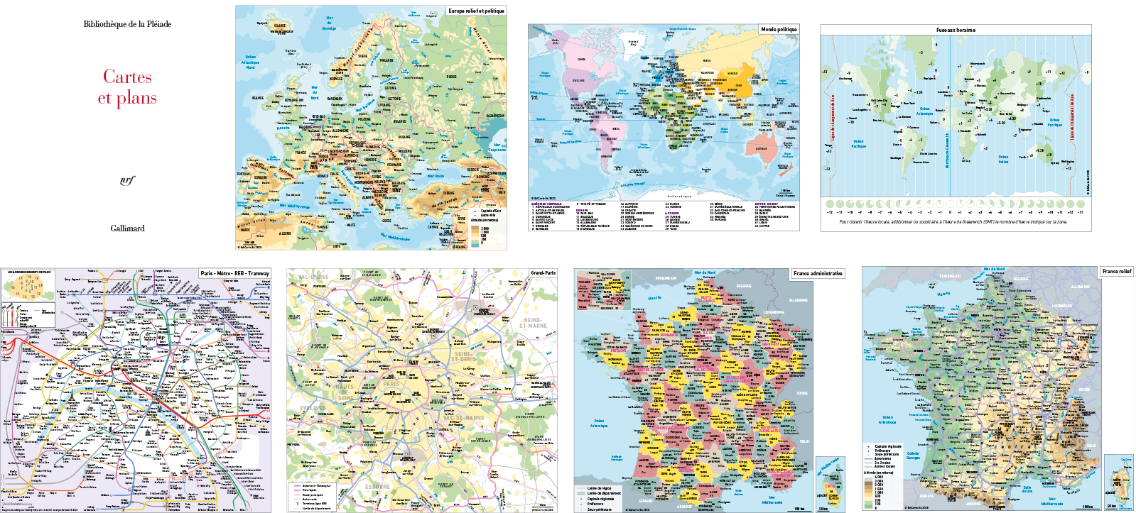Atlas pour agenda - Bibliothèque de la Pléiade - Gallimard - EdiCarto - agence de cartographie spécialisée - Communication - agenda et calendrier