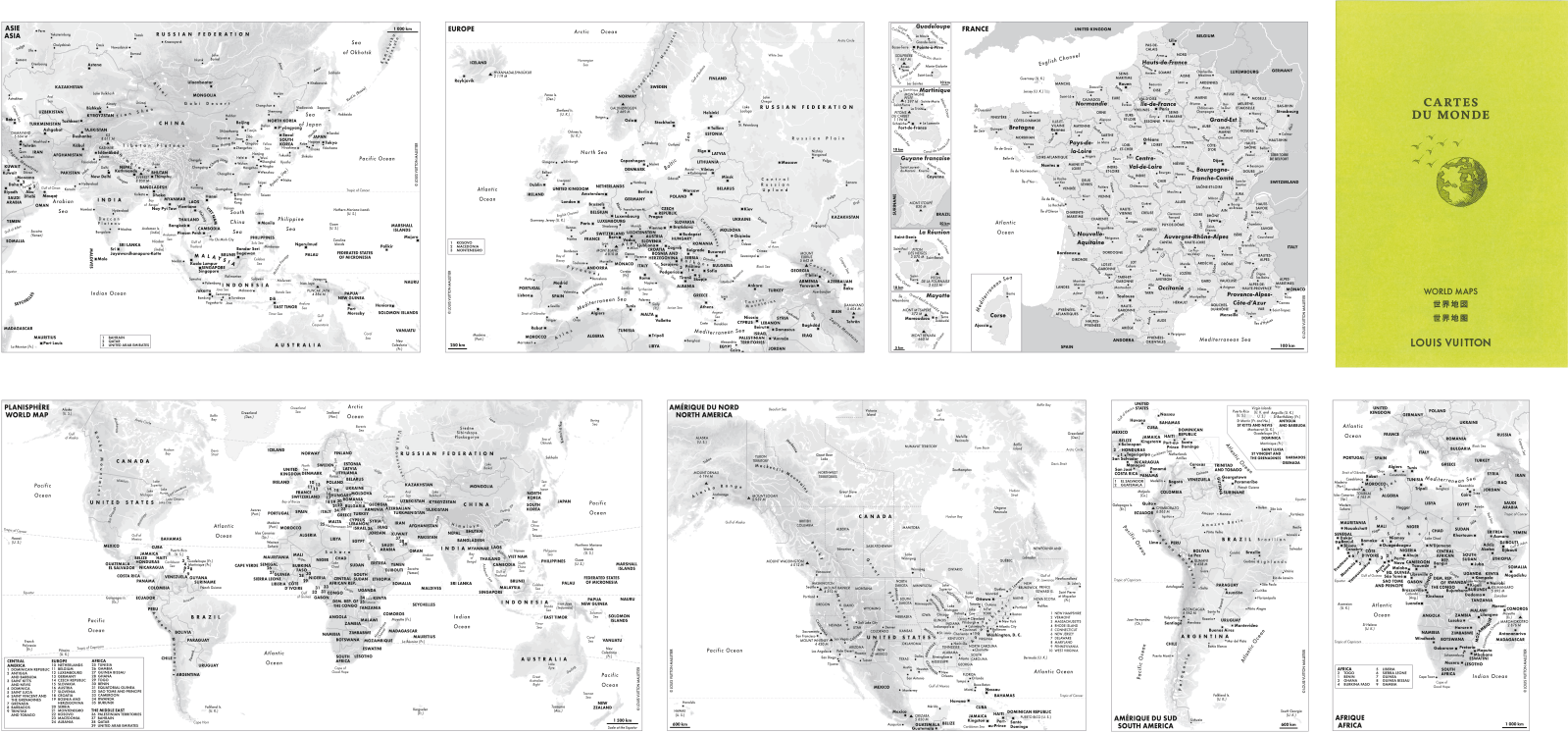 Atlas pour agenda - Louis Vuitton - EdiCarto - agence de cartographie spécialisée - Communication - agenda et calendrier