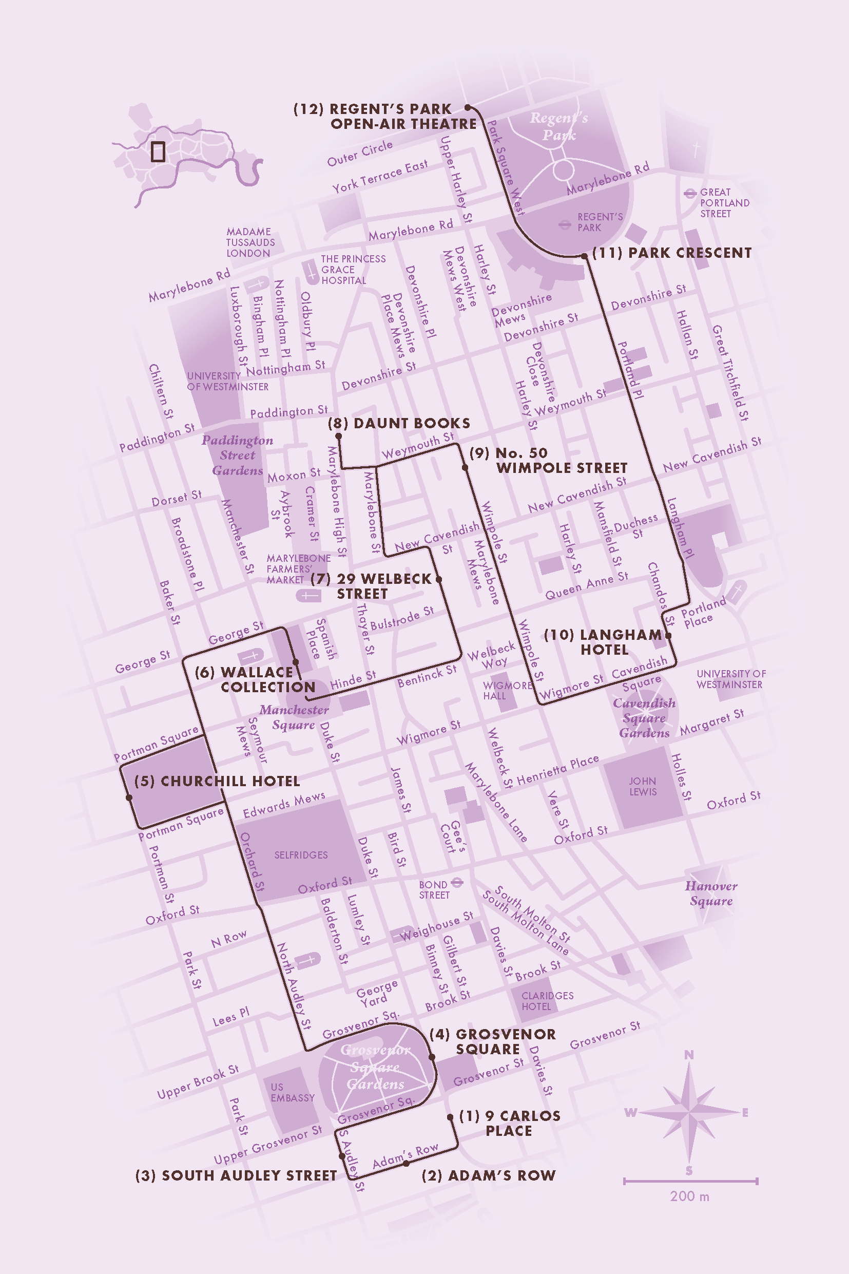 Flânerie Londres - Louis Vuitton City Guide - EdiCarto - agence de cartographie spécialisée - Edition - Guide touristique