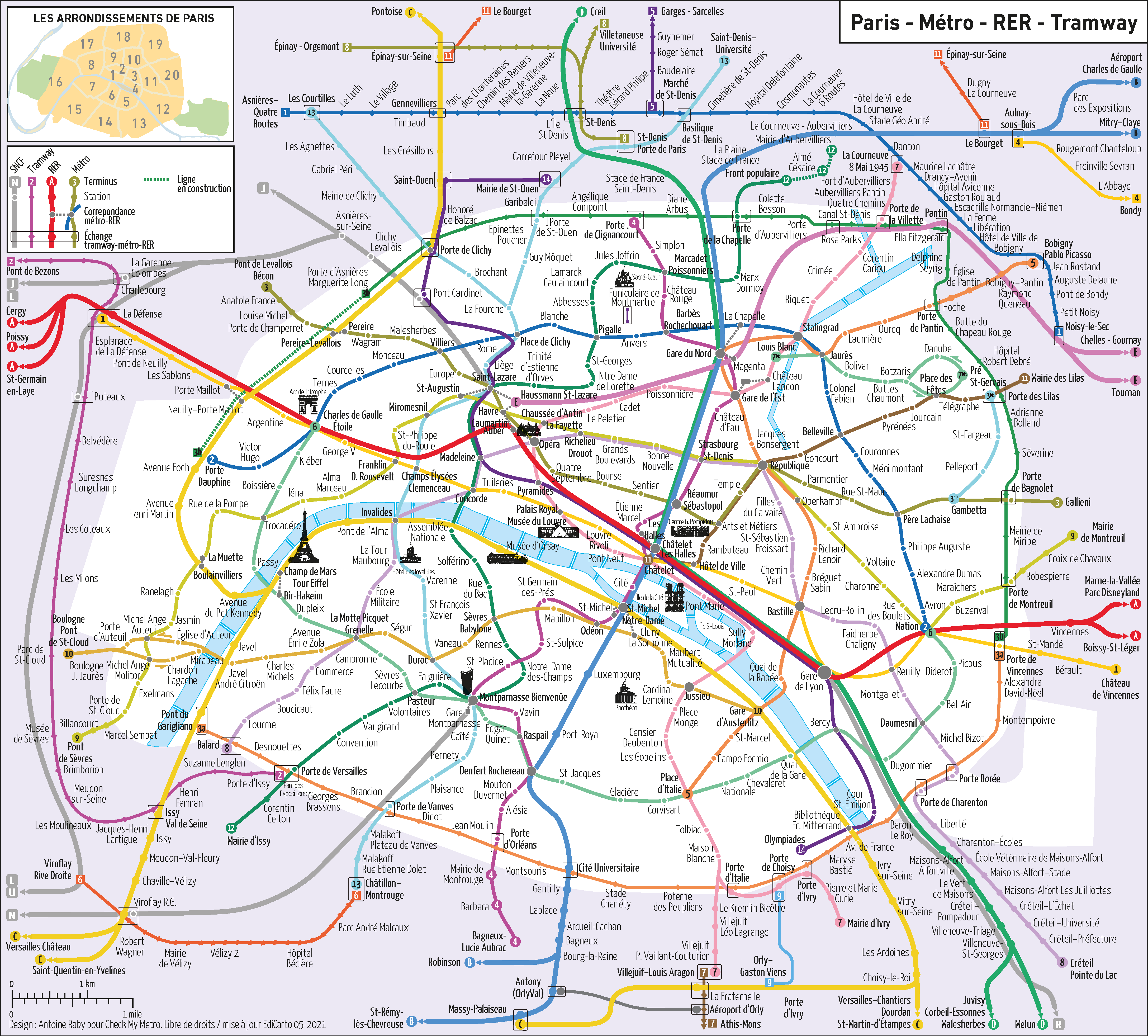 Métro Paris - EdiCarto - agence de cartographie spécialisée - Déplacement Transport - Réseaux de transport