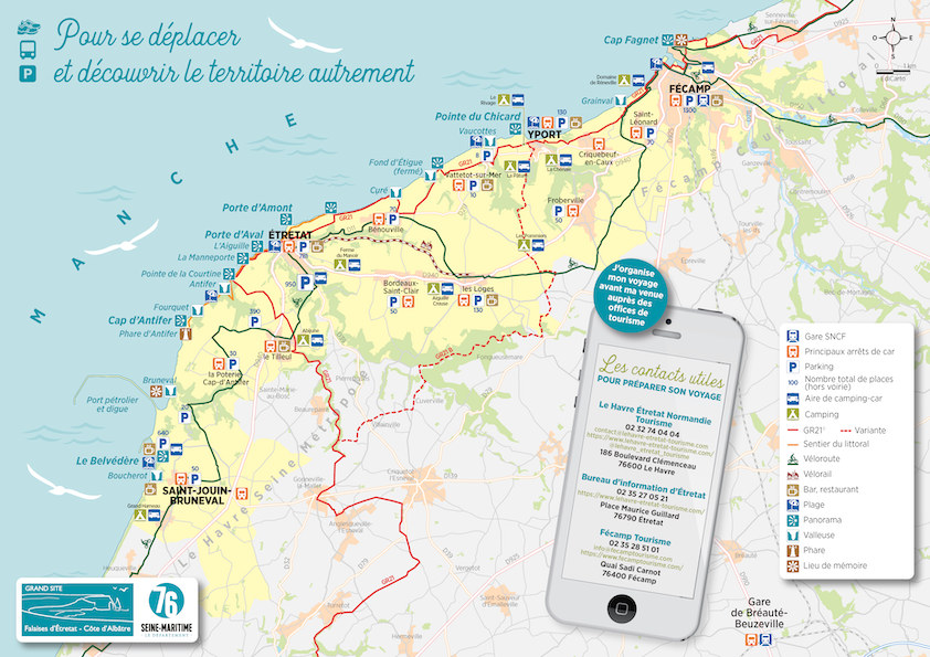 Mobilité douce - Grand site Falaises d_Etretat - côte d_Albatre - EdiCarto - agence de cartographie spécialisée - Déplacement Transport - Mobilité douce