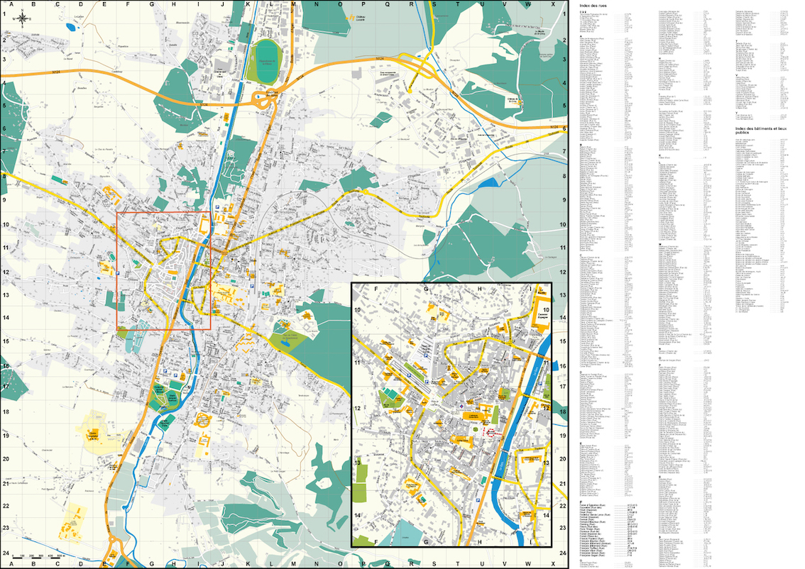 Plan général - Auch - EdiCarto - agence de cartographie spécialisée - Deplacement Transport - Plan de ville