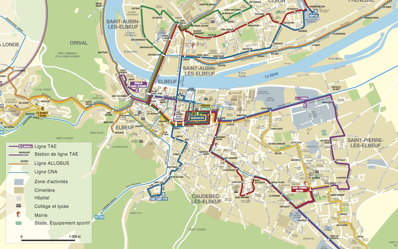Plan réseau - TAE - EdiCarto - agence de cartographie spécialisée - Déplacement Transport - Réseaux de transport