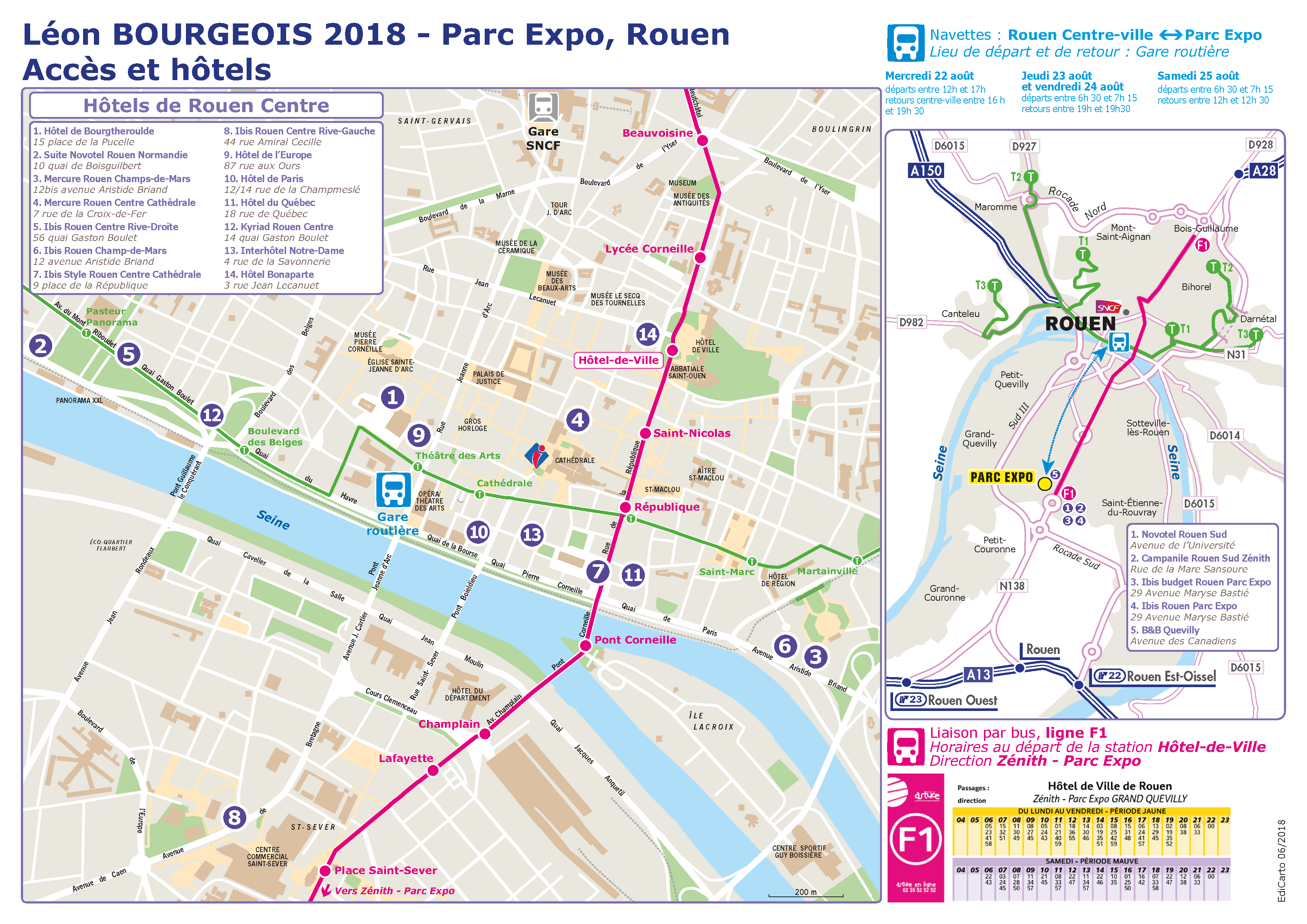 Salon accès et hôtels - Convent Rouen - EdiCarto - agence de cartographie spécialisée - Déplacement Transport - Plan de situation