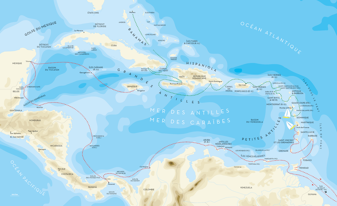 Voyage Antoine Antilles - Gallimard - EdiCarto - agence de cartographie spécialisée - Edition - Beaux-livres Voyage