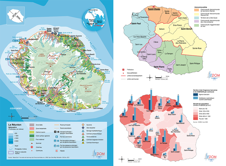Atlas de l'outre-mer - IEDOM - EdiCarto - Agence de cartographie spécialisée - Edition - Atlas