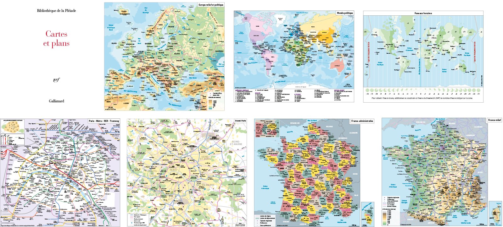 Atlas pour agenda - Bibliothèque de la Pléiade - Gallimard - EdiCarto - agence de cartographie spécialisée - Communication - agenda et calendrier