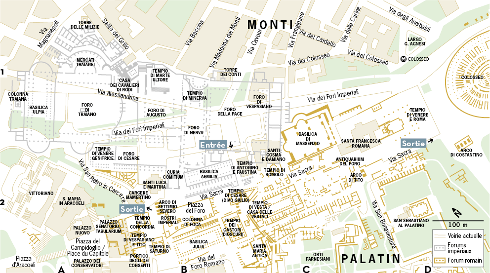 Plan de site Rome - GeoGuide - Gallimard - EdiCarto - agence de cartographie spécialisée - Edition - guide touristique
