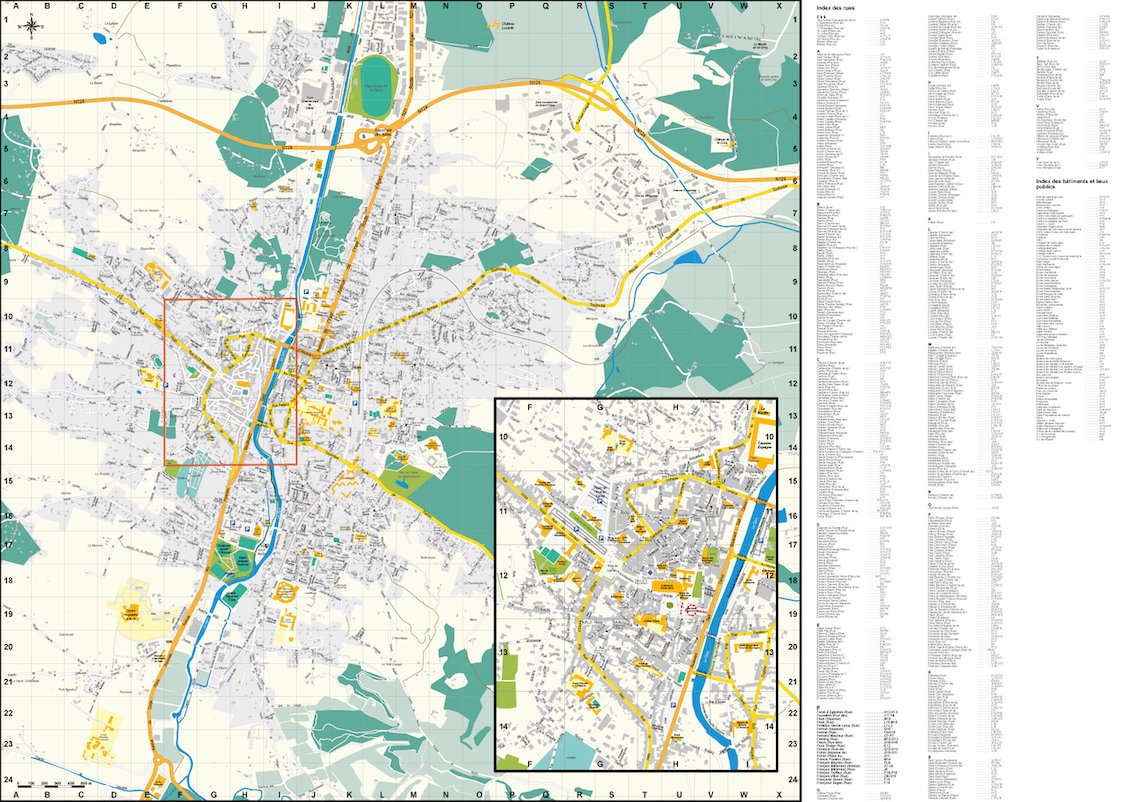 Plan général - Auch - EdiCarto - agence de cartographie spécialisée - Deplacement Transport - Plan de ville