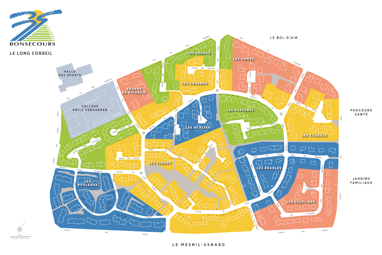 Plan lotissement - Ville Bonsecours - EdiCarto - agence de cartographie spécialisée - Deplacement Transport - Plan de ville