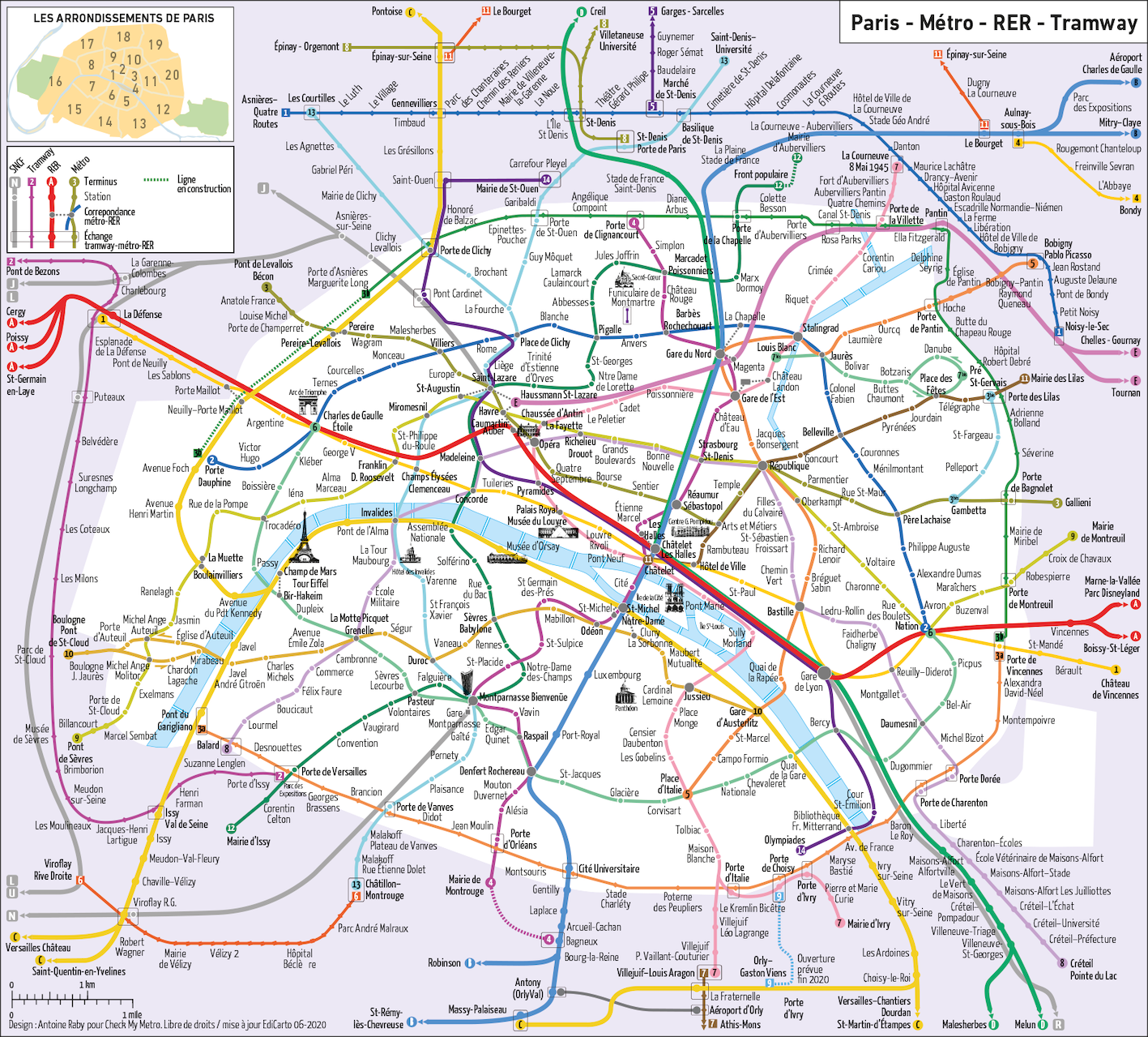 Plan métro Paris - EdiCarto - agence de cartographie spécialisée - Communication - agenda et calendrier