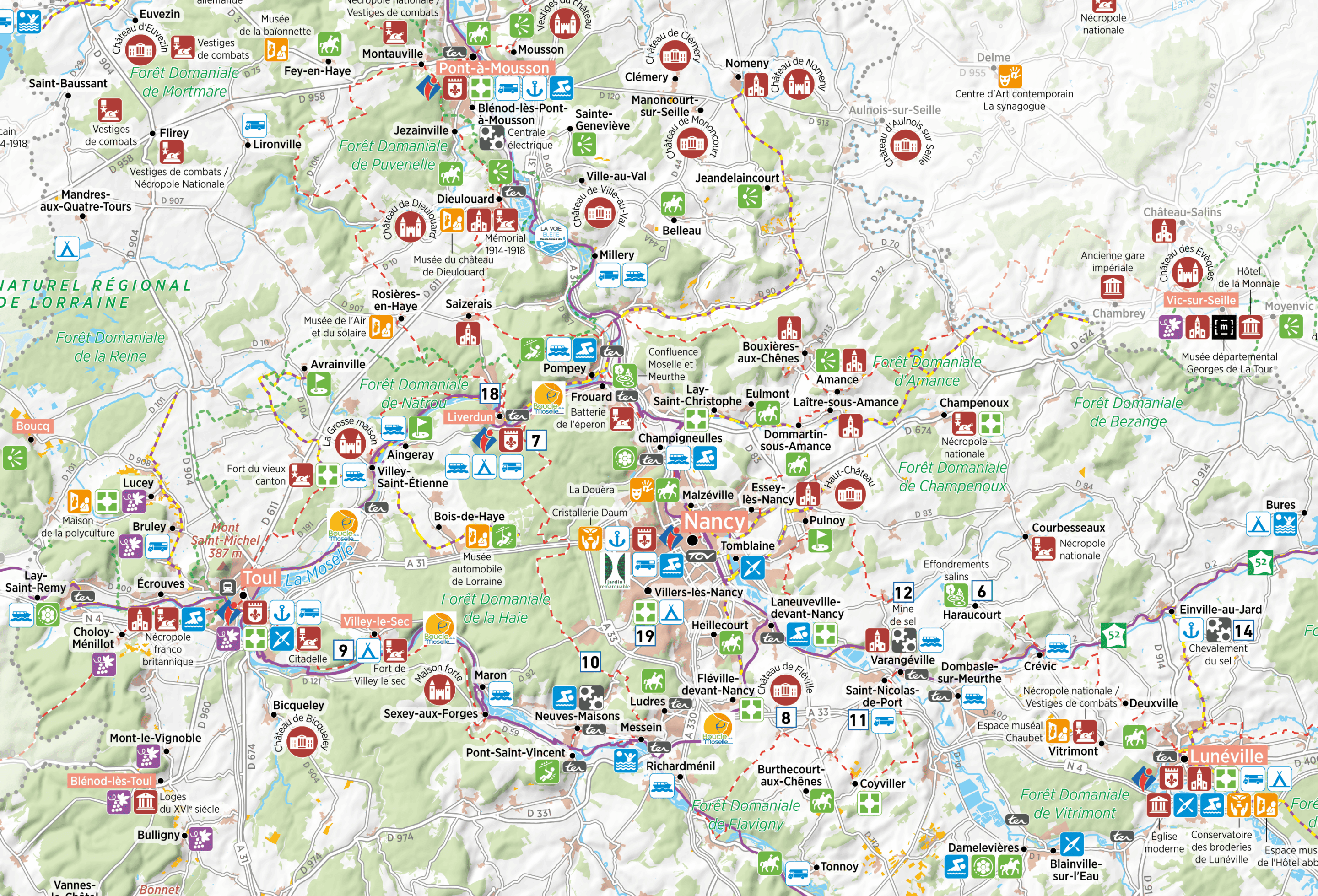 Carte touristique, Conseil Départemental du Tourisme de Meurthe et Moselle