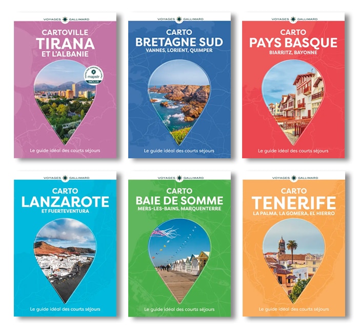 Couvertures de la collection Cartoville et Carto, Edition Gallimard Loisirs