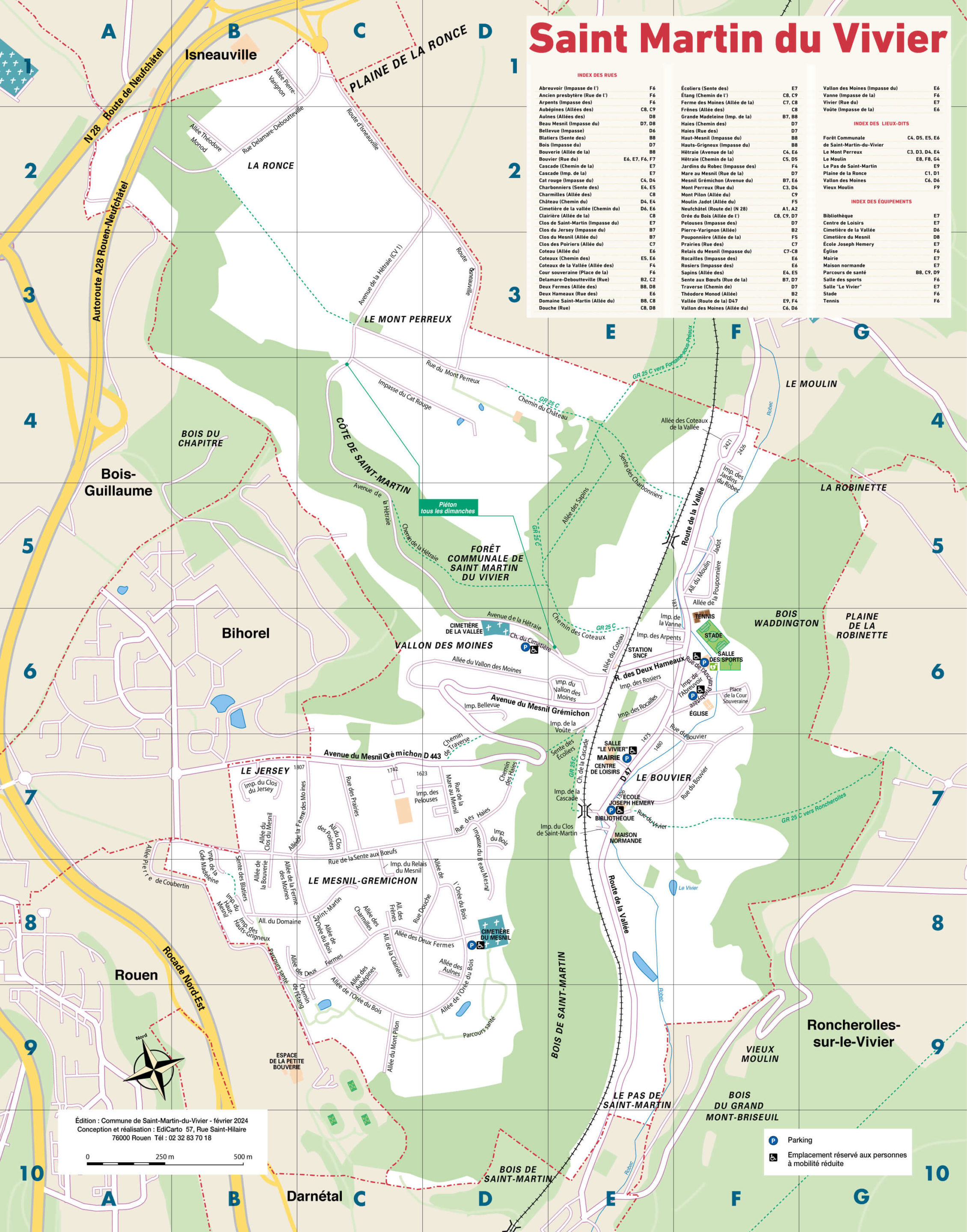 Plan de la commune de St-Martin-du-Vivier