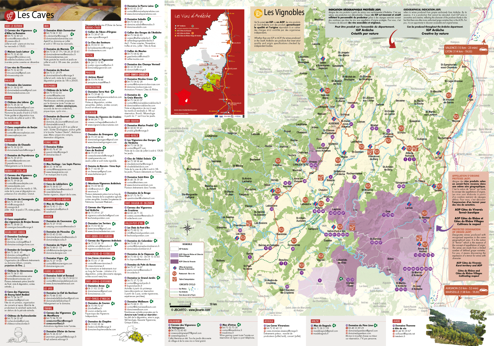 Cartographie des producteurs, les Vins d'Ardèche